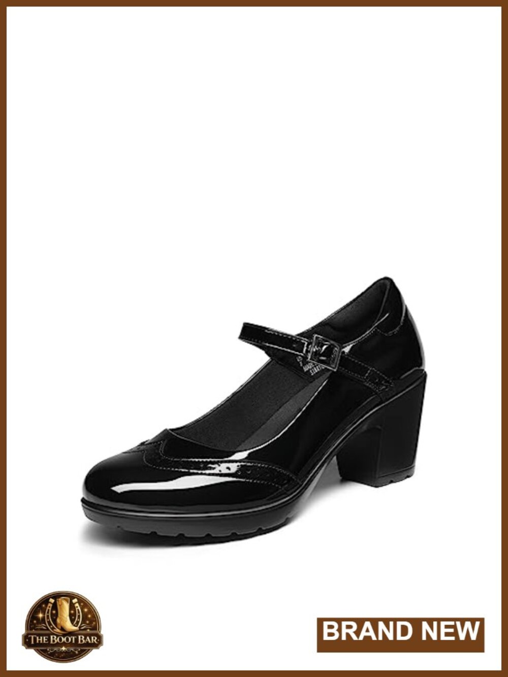 Women's Oxford Mary Jane Dress Shoes Faux Leather Block Heel Comfort